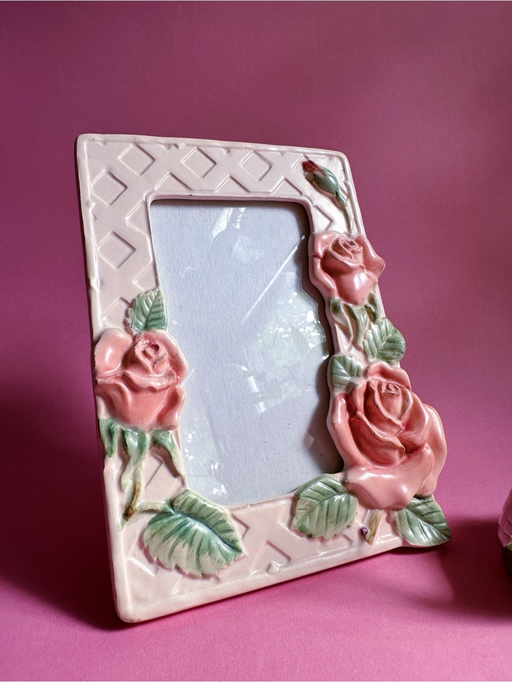 Vintage Fitz and Floyd Blushing Rose Picture Frame Japan